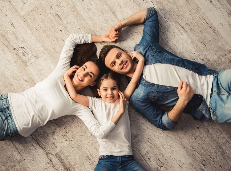 couple with adopted child